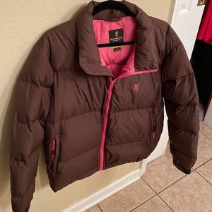 Browning Women’s Goose Down Coat (Brown/Pink) Size L